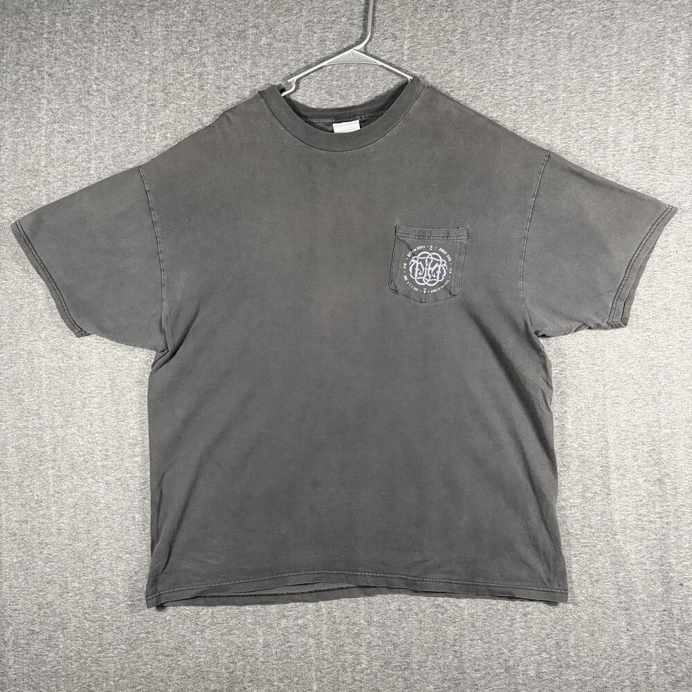 Meet In The Middle Biker Skeleton Motorcycle Tee Hanes Shirt Mens 2XL Black VTG